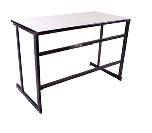 אסכולה שולחן תלמיד יחיד 70*50 סמ גוף שחור פלטה אפורה 76 ממ מיליון כסאות