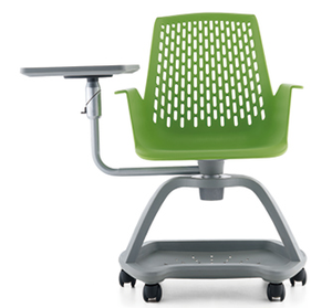 אלרום כסא סטודנט בסיס פלסטיק מחוזק אפור כולל גלגלים מושב פלסטיק וידית סטודנט מתכווננת 360 מיליון כסאות