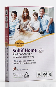 סולטיף - טיפות נגד פרעושים וקרציות לכלב במשקל 15-25 ק"ג