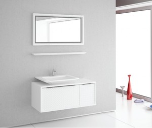 ארון אמבטיה תלוי 105 ס"מ כולל כיור, מדף ומראה.