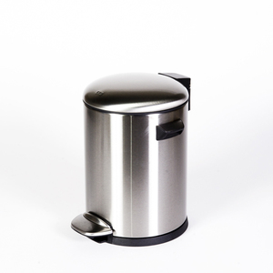 פח אשפה נירוסטה עגול 5 ליטר גימור מוברש