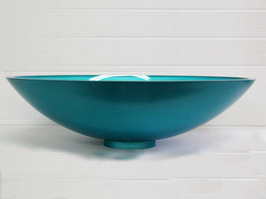 כיור זכוכית מונח אובלי שטוח קטן