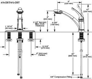 ברז מטבח נשלף 2 מצבי זרימה DELTA U.S.A
