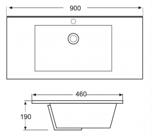 כיור חרס משטח אינטגרלי עם חור לברז