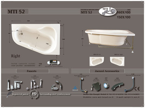 אמבטיה אקרילית פינתית 100\160