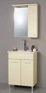 ארון אמבטיה איכותי סנדוויץ' מצופה פורמייקה וכיור אינטגרלי