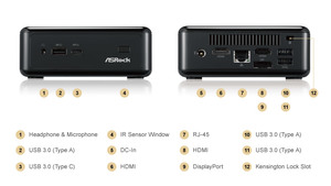 מחשב NUC זעיר Beebox רק 11 ס"מ על 500 גרם, WiFi+Bluetooth, מעבד עוצמתי i5-6200U זוג יציאות HDMI 4K וחלונות 10 אסרוק