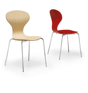 HEIR כסא אורח איטלקי רגל ניקל ( 4 רגליים ) מושב פלסטיק שחור מיליון כסאות