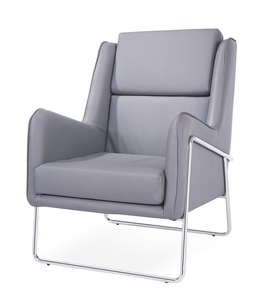 אולה כורסת המתנה, שחור PU רגל ניקל מיליון כסאות