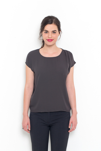 חולצת נשים שיפון שרוול קצר