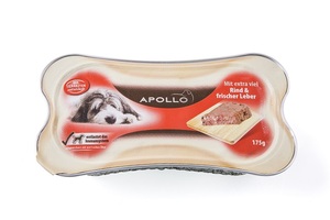 אפולו Apollo מעדן לכלבים בקר וכבד טרי 175 ג'