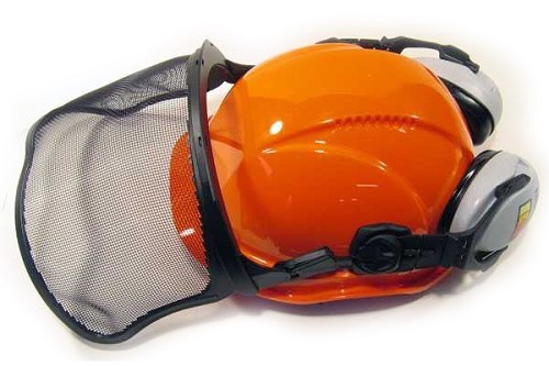 קסדת מגן כולל אוזניות ומגן פנים רשת