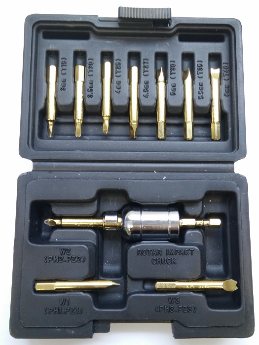 ערכה לחליצת ברגי פיליפס/אלן/טורקס/שטוח למברגה ROHER