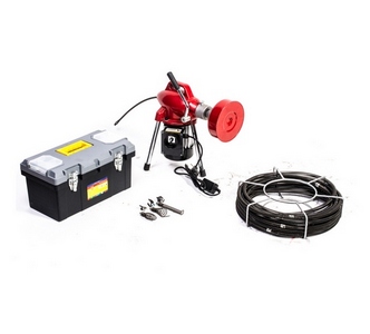 מכונה לניקוי צינורות ביוב כולל 15 מטר כבל ספירלה 16 מ"מ ROHER