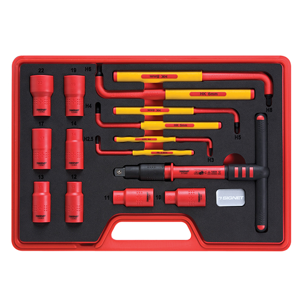 סט מבודד VDE בוקסות D1/2+מפתחות אלן 15 יח