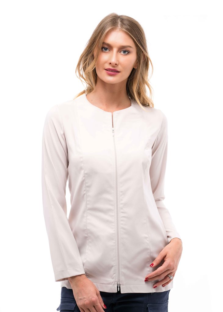 חולצת נשים עם רוכסן קרם