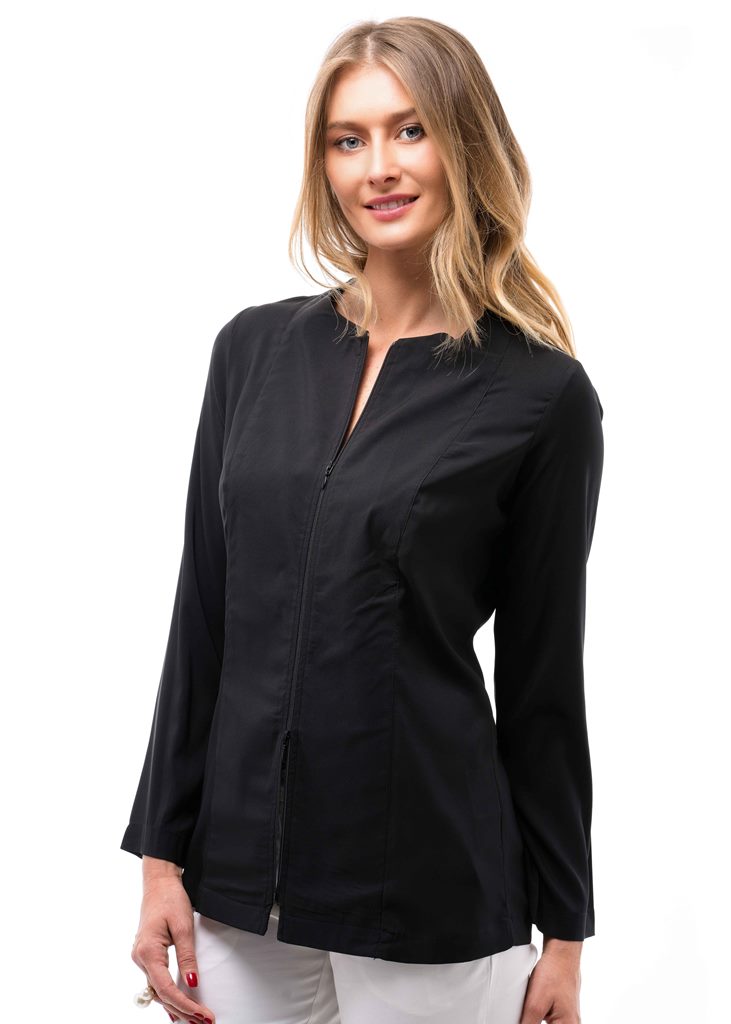 חולצה נשים עם רוכסן שחורה