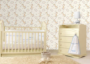 טפט מעוצב עם איורי ג'ירפות קטנות