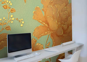 טפט מעוצב עם פרח מוזהב
