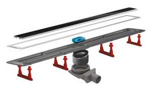 תעלת ניקוז פרימיום GLASS 750 מ"מ עם כיסוי זכוכית לבנה Pestan