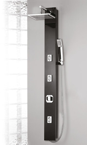 פאנל זכוכית למקלחת שחור דגם "גלקסי"