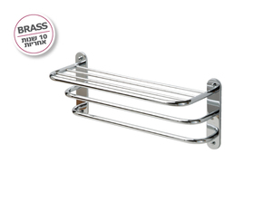 מדף מגבות שלישייה מסוג BRASS של חברת איזי לייף