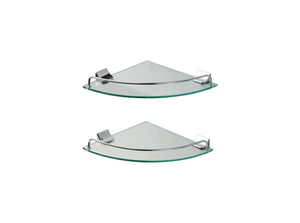 מדף זכוכית פינתי דו קומתי