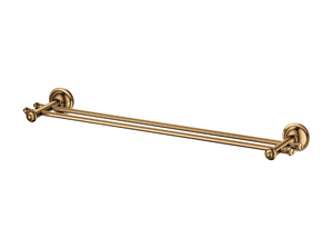 מוט מגבות כפול באורך 60 ס"מ בצבע ברונזה מסדרת לקסוס