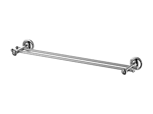 מוט מגבות כפול באורך 60 ס"מ בצבע ניקל מסדרת לקסוס