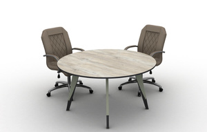 שולחן ישיבות טרנד קוטר 140 ס"מ חום משולב אפור כהה מיליון כסאות