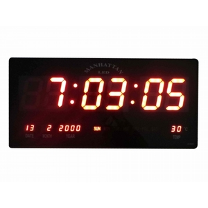 שעון קיר דיגטלי לד 46 ס''מ בצבע אדום