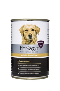 שימורים לכלב בוגר-סנסיטיב כבש ואורז 400 גרם -  הורייזן