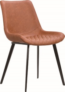 קודי אורח דמוי עור רגל מתכת שחורה מיליון כסאות