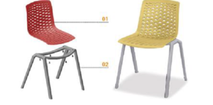 לוקס כסא אורח איטלקי שלד אפור או לבן מיליון כסאות