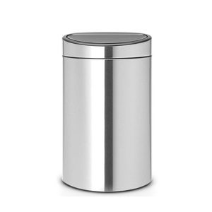 פח טאץ בין 40 ליטר אובלי  - ניקל מט מוברש 114809