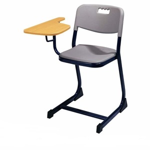 מייק כסא סטודנט+ ידית כתיבה (מידה 6) - גב מושב פלסטיק אפור שלד כחול מיליון כסאות