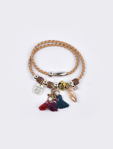 צמיד צמה עם חרוזים