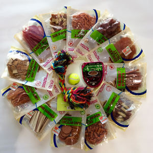 מארז חטיפים 12 חבילות+כדור+חבל+מעדן