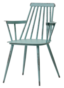 עילי כסא בתי קפה מתכת עם ידיות צבע כחול עתיק מיליון כסאות