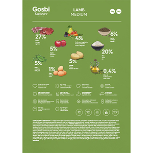גוסבי אקסלוסיב מזון לכלבים-בוגר כבש 12 ק"ג