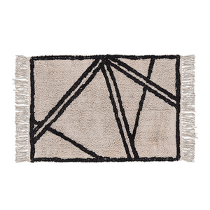 שטיח כותנה שייפס 90x60 ס"מ - שחור/טבעי 