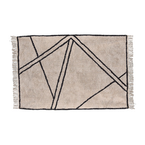 שטיח כותנה שייפס 180x120 ס"מ - שחור/טבעי