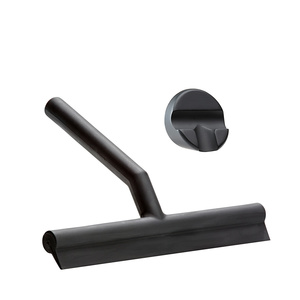 מגב למקלחון עם מתלה בהדבקה Wiper - שחור