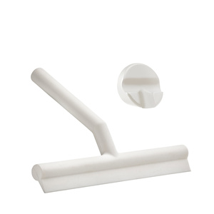 מגב למקלחון עם מתלה בהדבקה Wiper - לבן