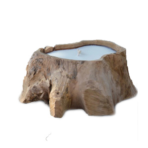 נר במעמד עץ FLOWER - 495598 עץ טיק