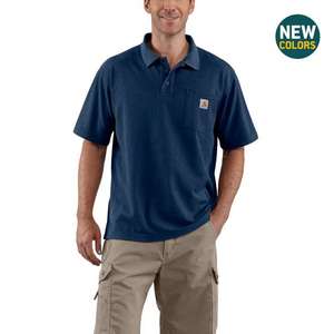 K570 פולו קבלן דוחה כתמים עם כיס צבע כחול קובלט כהה ®Carhartt