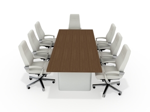 סייב שולחן ישיבות מנהלים +תיבת מדיה -פלטה חום פסים רגל/בסיס מיליון כסאות