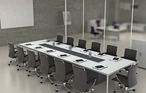 לוטוס שולחן ישיבות מנהלים+תיבת מדיה- פלטה דובדבן קוביית אמצע לבנה רגל מתכת לבן מבריק- 320*160*75H