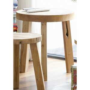 שולחן צד LIAM - קוטר 50 493563 עץ טבעי