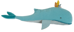 לוויתן כחול (גם בובה וגם כרית) MOULIN ROTY